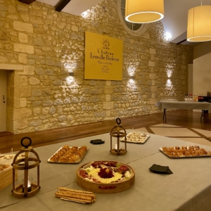 Picture of the buffet inside the Château Léoville Poyferré.